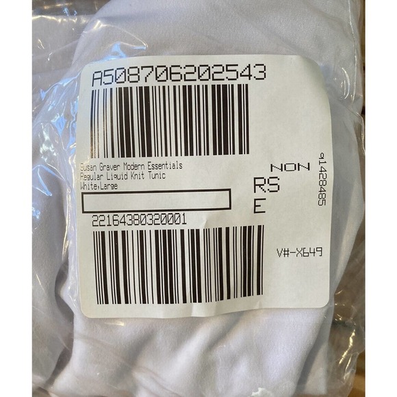 NEW Susan Graver Liquid Knit Tunic Muscle Tee Size Large Women’s White - Picture 7 of 7